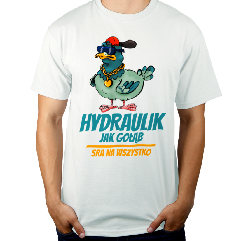 Hydraulik Jak Gołąb - Męska Koszulka Biała