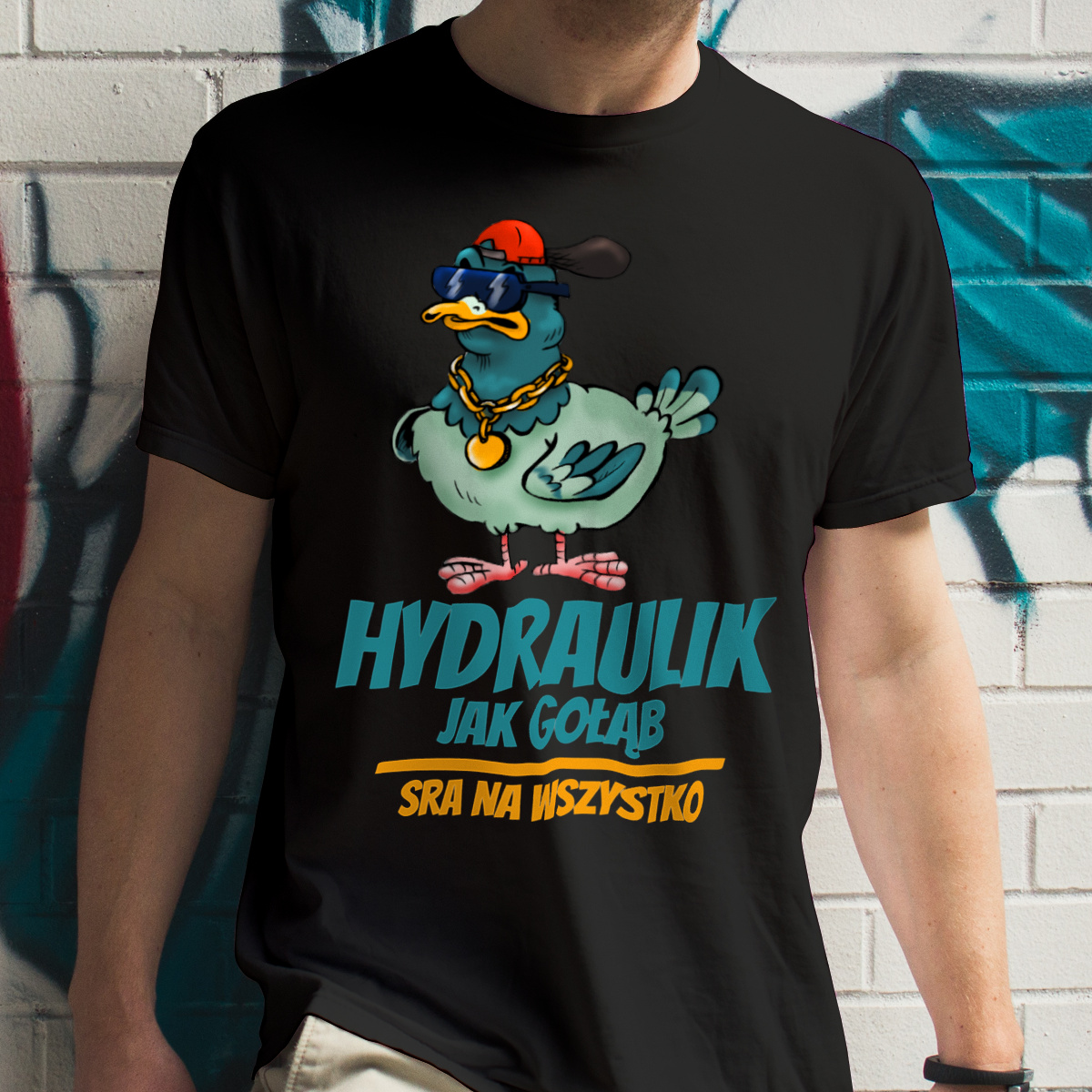 Hydraulik Jak Gołąb - Męska Koszulka Czarna