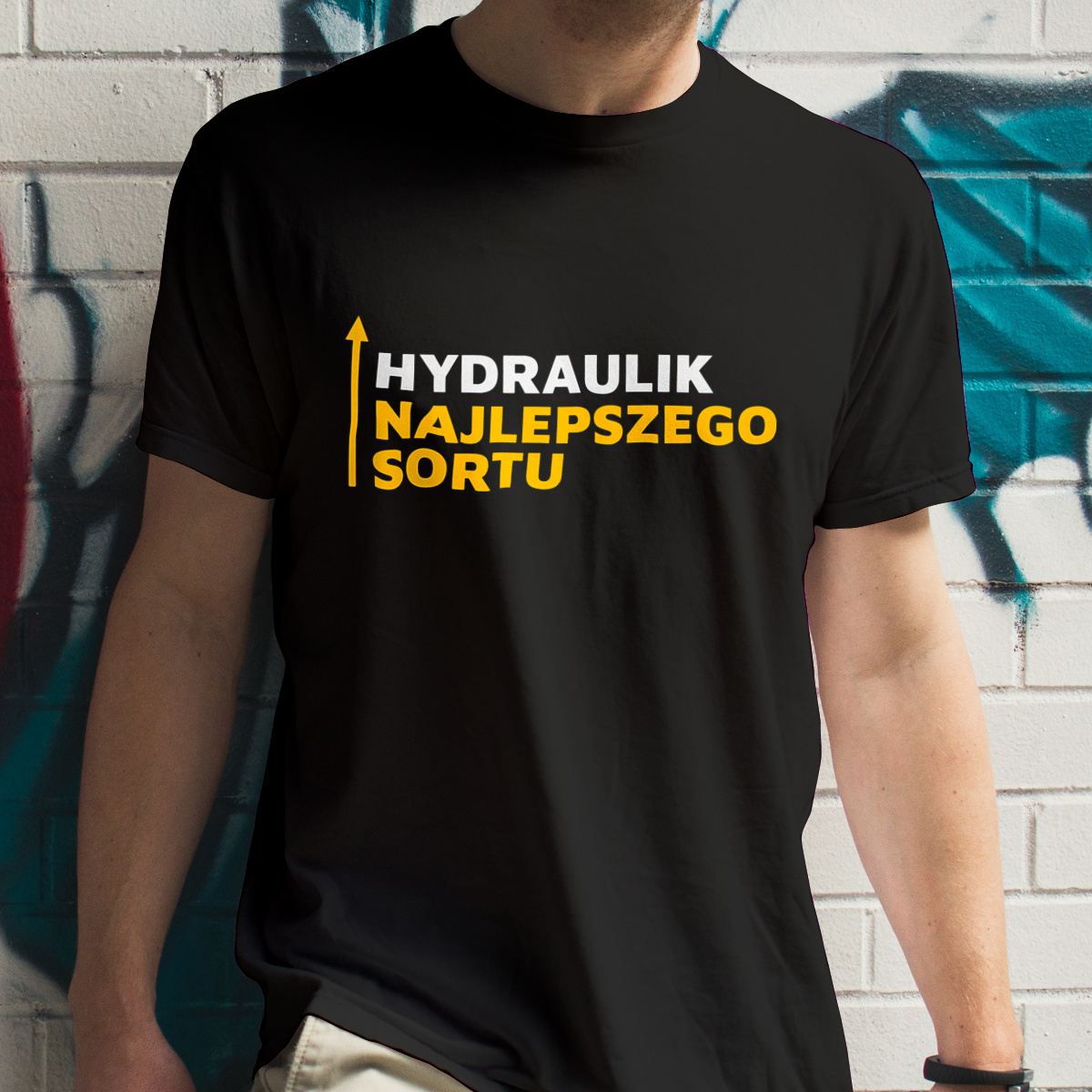 Hydraulik Najlepszego Sortu - Męska Koszulka Czarna