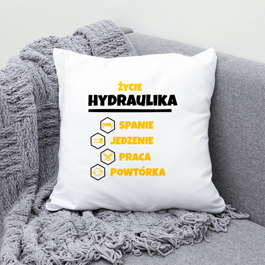 Hydraulik - Spanie Jedzenie - Poduszka Biała