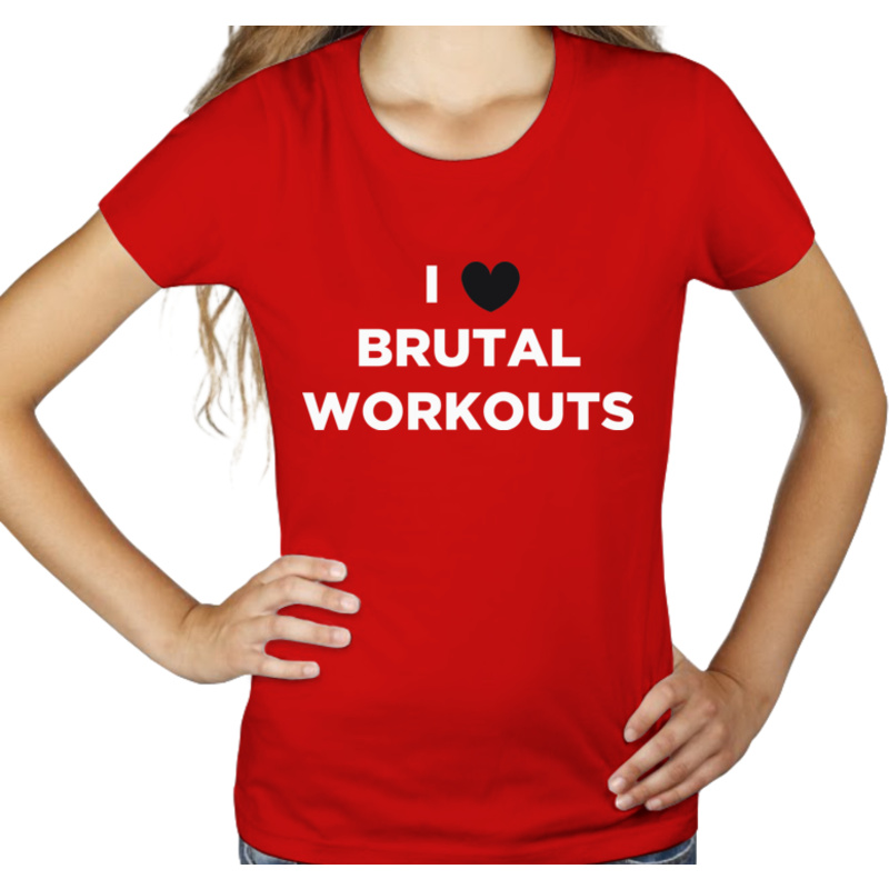 I <3 Brutal Workouts - Damska Koszulka Czerwona