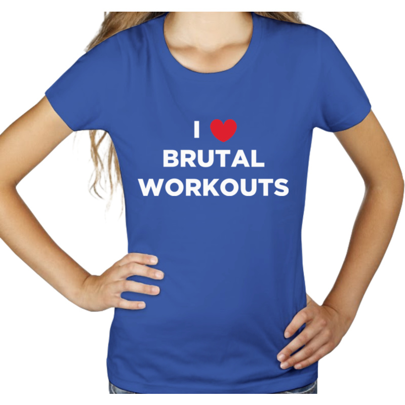 I <3 Brutal Workouts - Damska Koszulka Niebieska