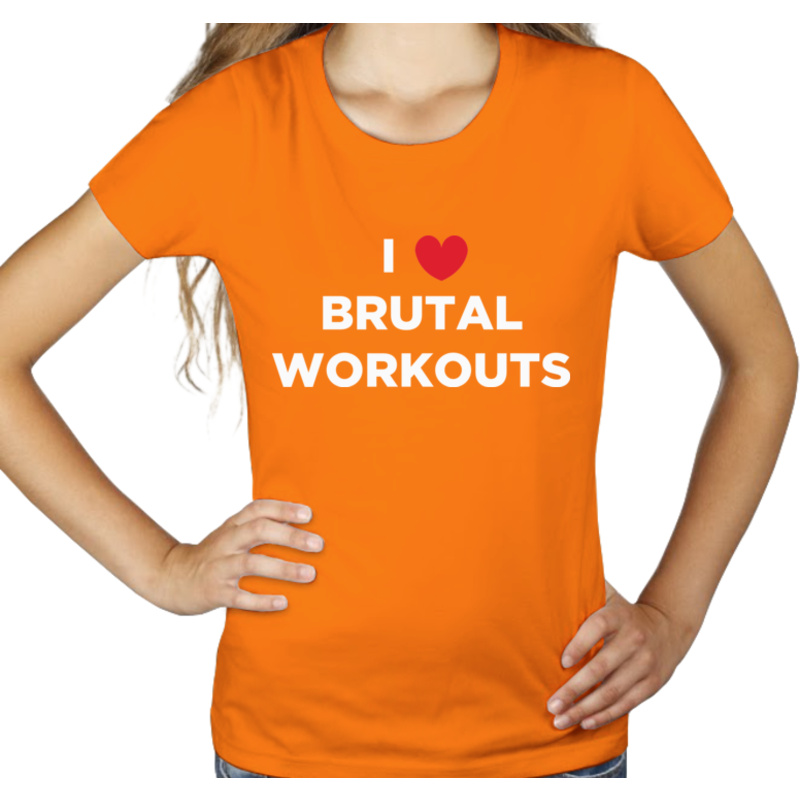 I <3 Brutal Workouts - Damska Koszulka Pomarańczowa