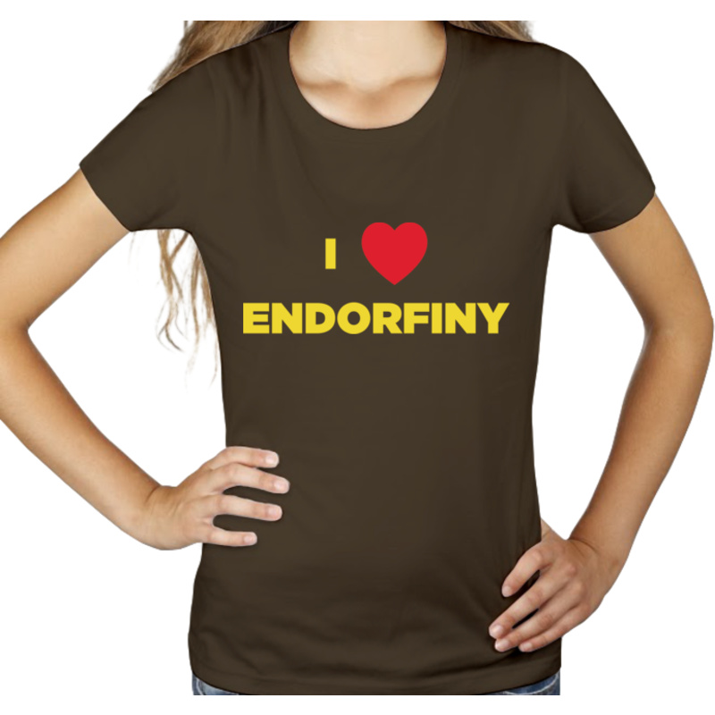I <3 Endorfiny - Damska Koszulka Czekoladowa