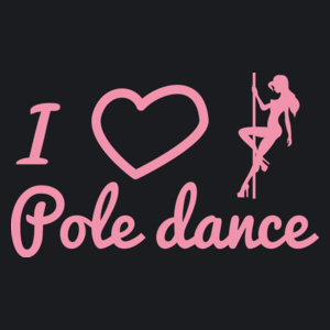 I <3 Pole Dance - Damska Koszulka Czarna