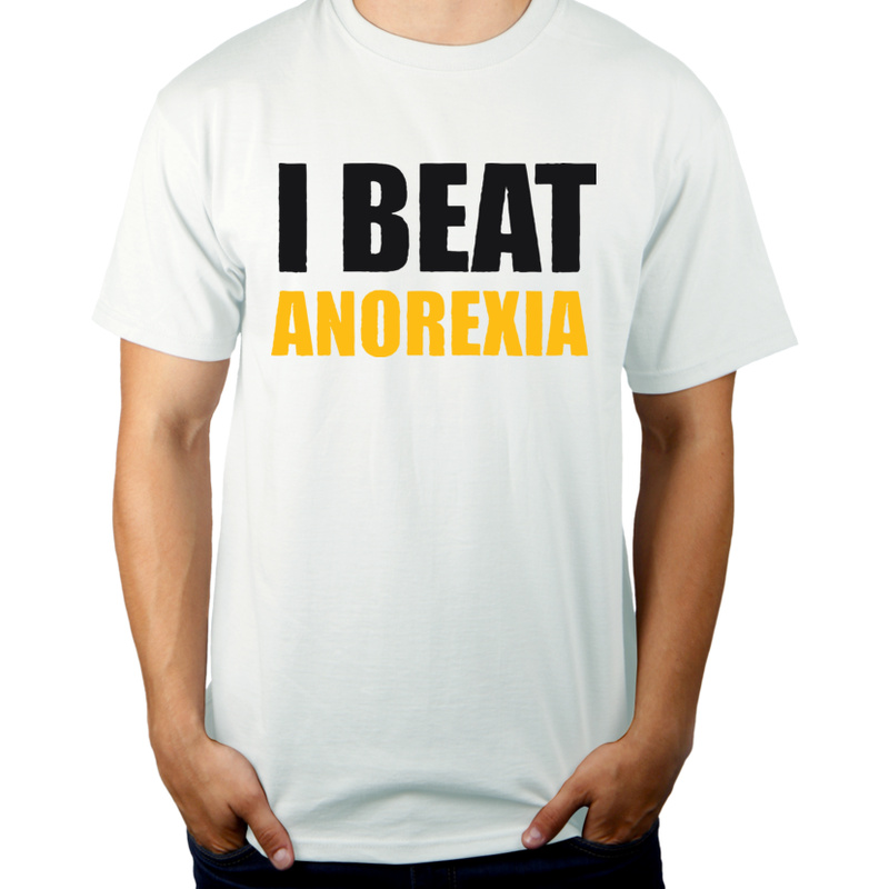 I Beat Anorexia - Męska Koszulka Biała