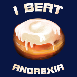 I Beat Anorexia - Męska Koszulka Ciemnogranatowa