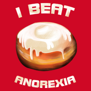 I Beat Anorexia - Męska Koszulka Czerwona