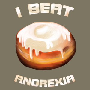 I Beat Anorexia - Męska Koszulka Khaki