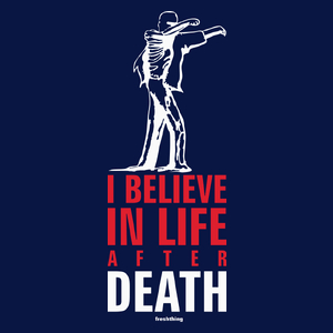 I Believe In Life After Death - Zombie - Męska Koszulka Ciemnogranatowa