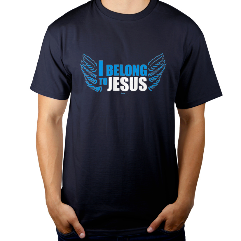 I Belong To Jesus - Męska Koszulka Ciemnogranatowa