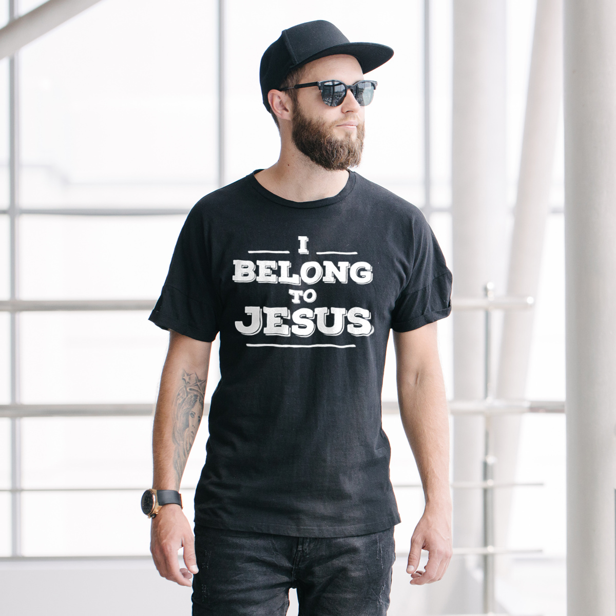I Belong to Jesus - Męska Koszulka Czarna