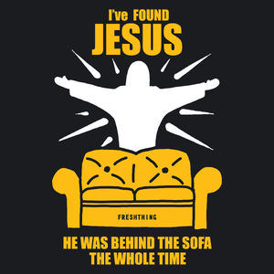I Found Jesus Behind The Sofa - Damska Koszulka Czarna