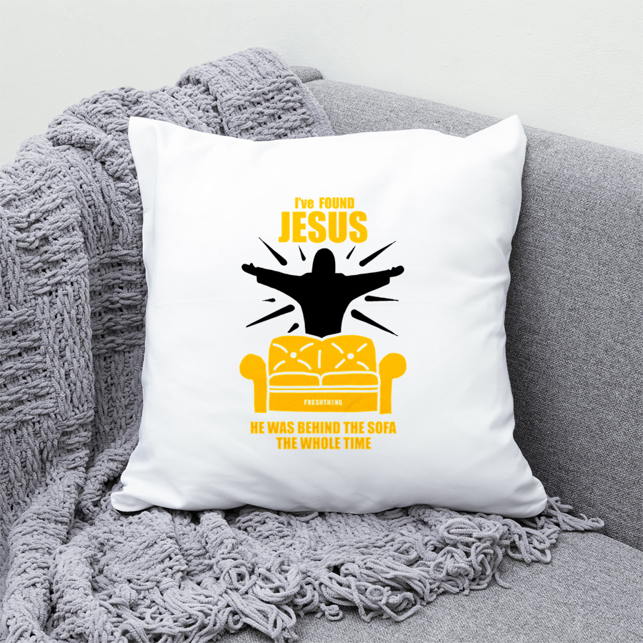 I Found Jesus Behind The Sofa - Poduszka Biała