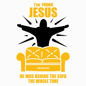 I Found Jesus Behind The Sofa - Poduszka Biała