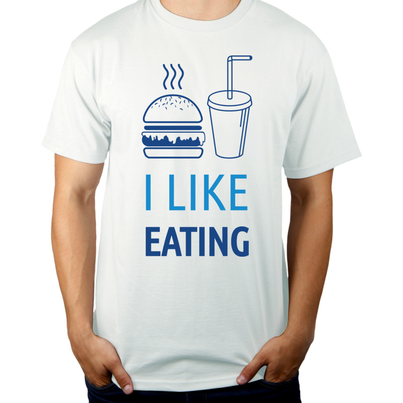 I Like Eating - Męska Koszulka Biała