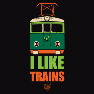 I Like Trains - Męska Bluza Czarna