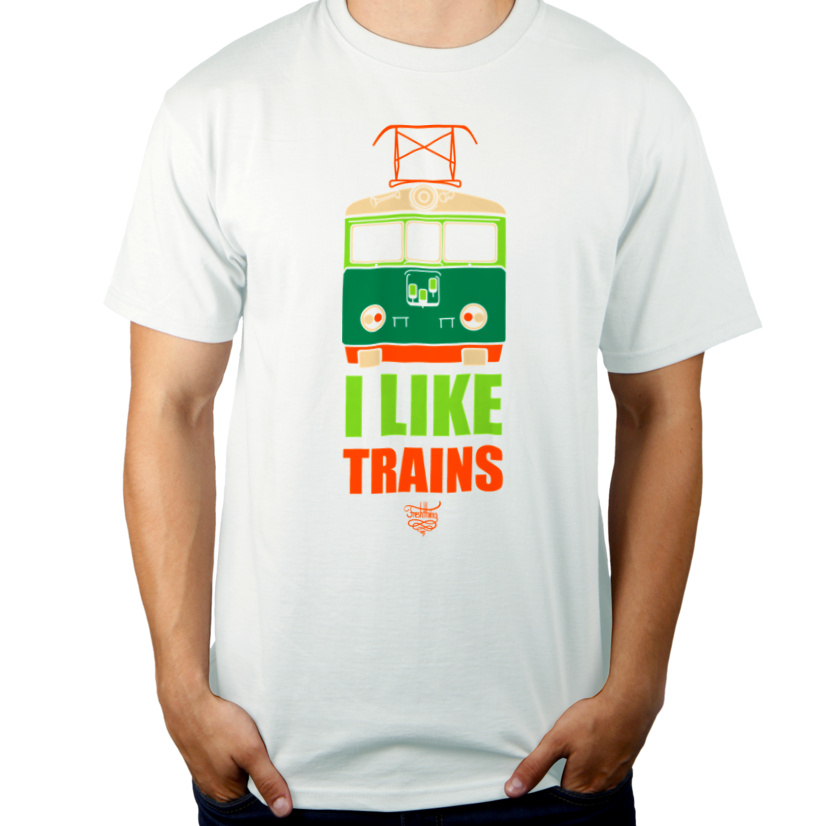 I Like Trains - Męska Koszulka Biała