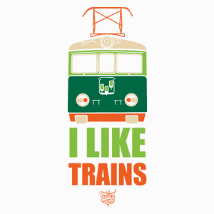 I Like Trains - Poduszka Biała