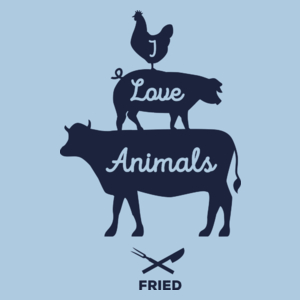 I Love Animals Fired - Męska Koszulka Błękitna