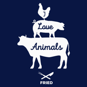 I Love Animals Fired - Męska Koszulka Ciemnogranatowa