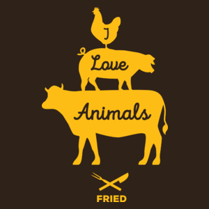 I Love Animals Fired - Męska Koszulka Czekoladowa