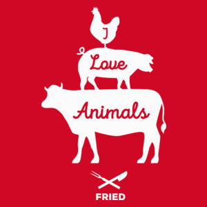 I Love Animals Fired - Męska Koszulka Czerwona
