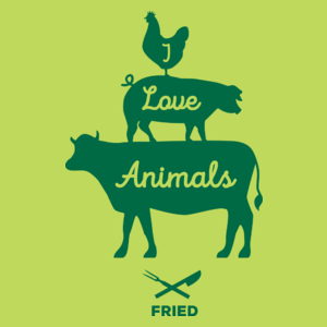 I Love Animals Fired - Męska Koszulka Jasno Zielona