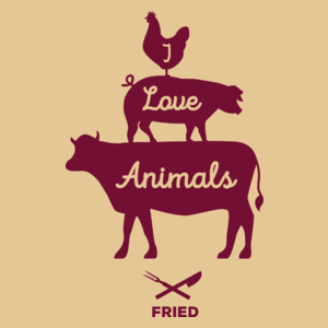I Love Animals Fired - Męska Koszulka Piaskowa