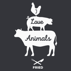 I Love Animals Fired - Męska Koszulka Szara