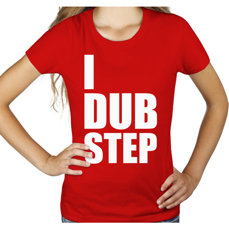 I Love Dub Step - Damska Koszulka Czerwona