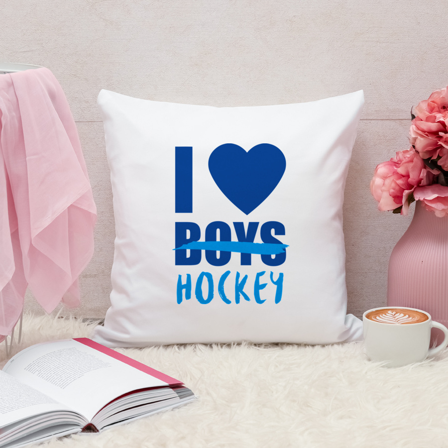 I Love Hockey - Poduszka Biała