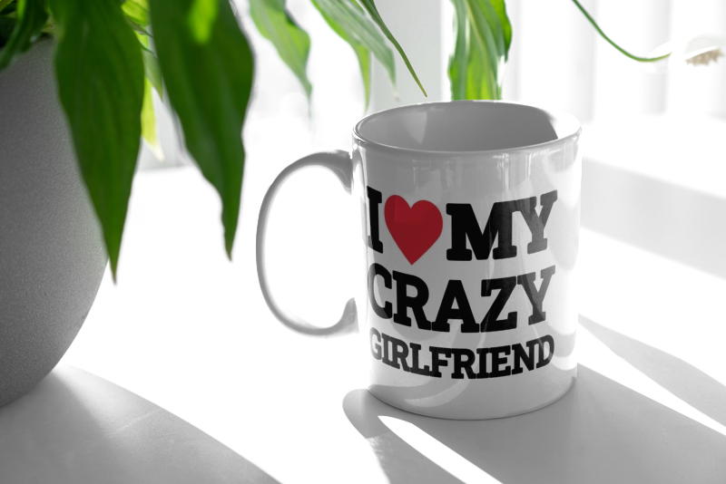 I Love My Crazy Girlfriend GF - Kubek Biały