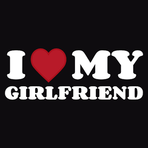 I Love My Girlfriend - Męska Bluza z kapturem Czarna