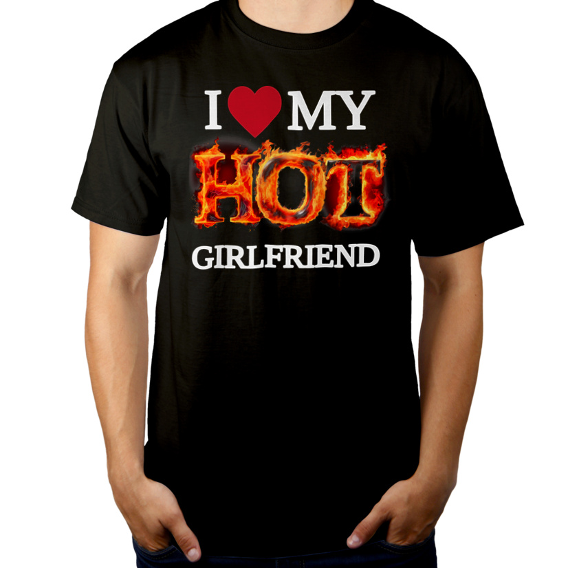 I Love My Hot GF 2 - Męska Koszulka Czarna