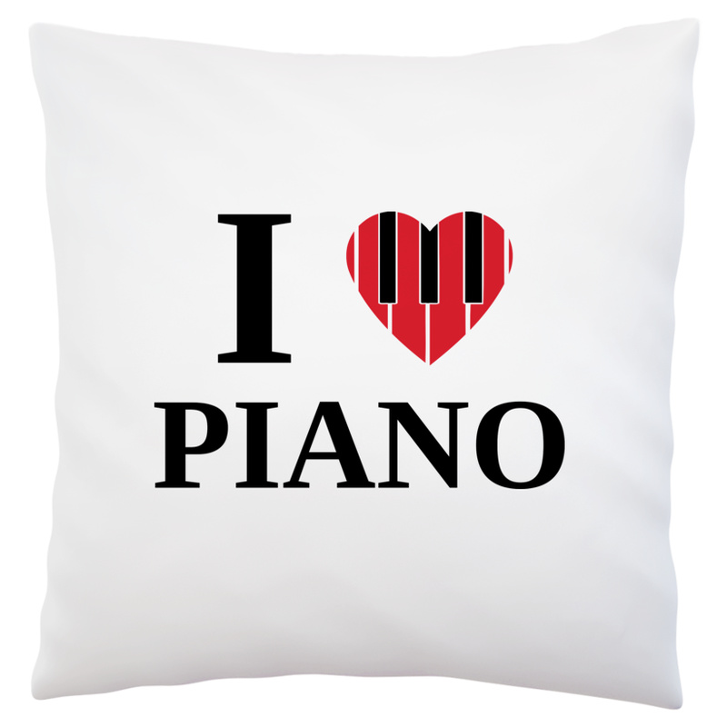 I Love Piano - Poduszka Biała