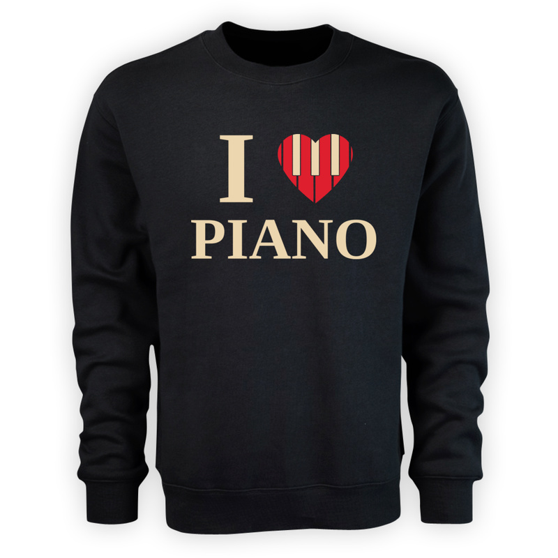 I Love Piano - Męska Bluza Czarna