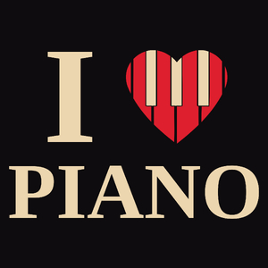 I Love Piano - Męska Bluza z kapturem Czarna