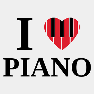 I Love Piano - Męska Koszulka Biała