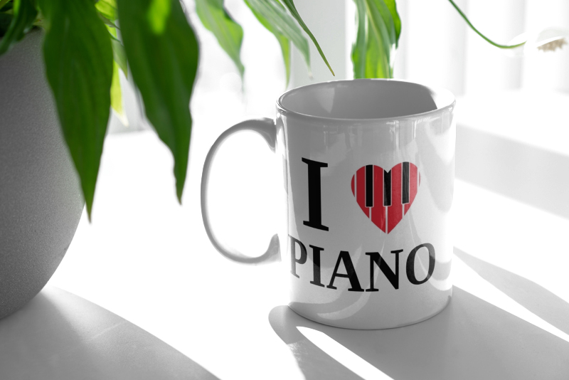 I Love Piano - Kubek Biały