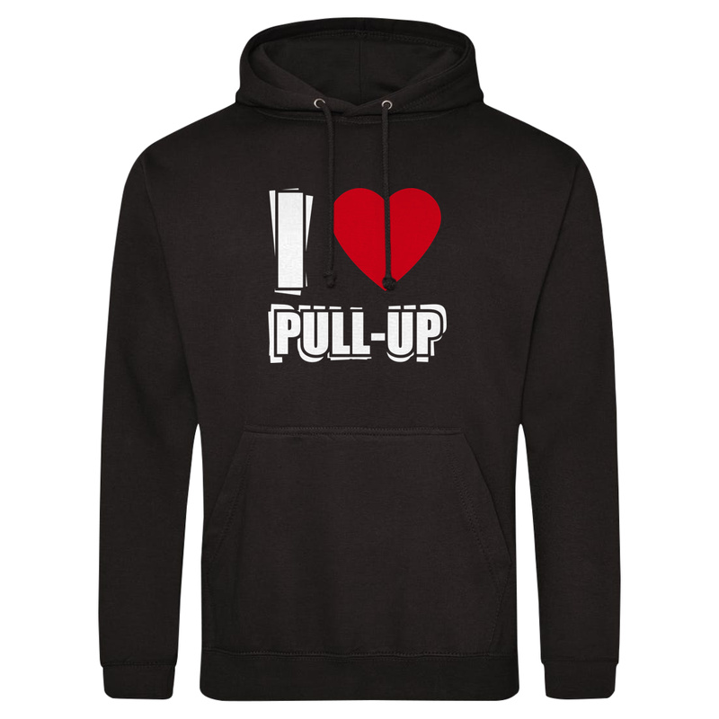 I Love Pull-Up - Męska Bluza z kapturem Czarna
