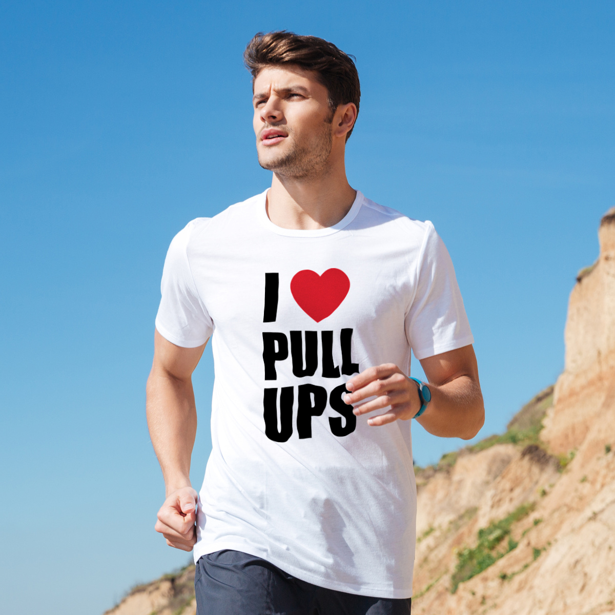I Love Pull-Ups - Męska Koszulka Biała