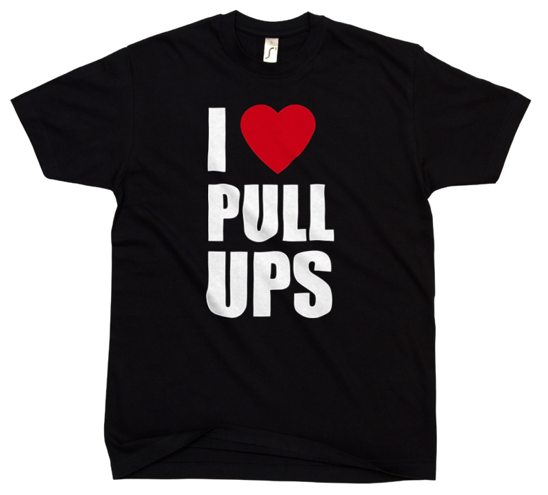 I Love Pull-Ups - Męska Koszulka Czarna