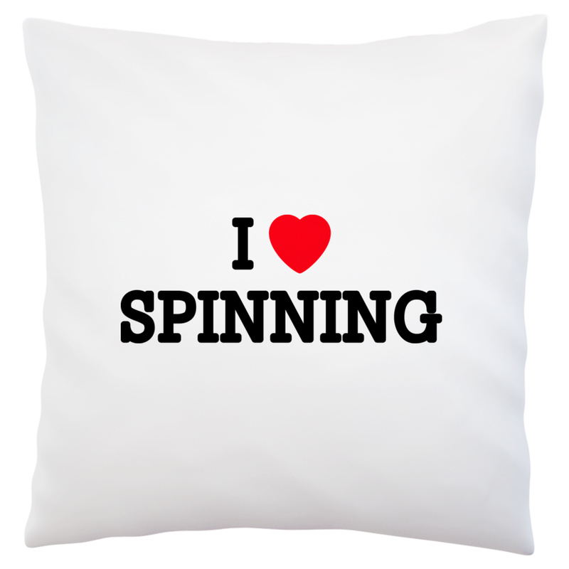 I Love Spinning - Poduszka Biała