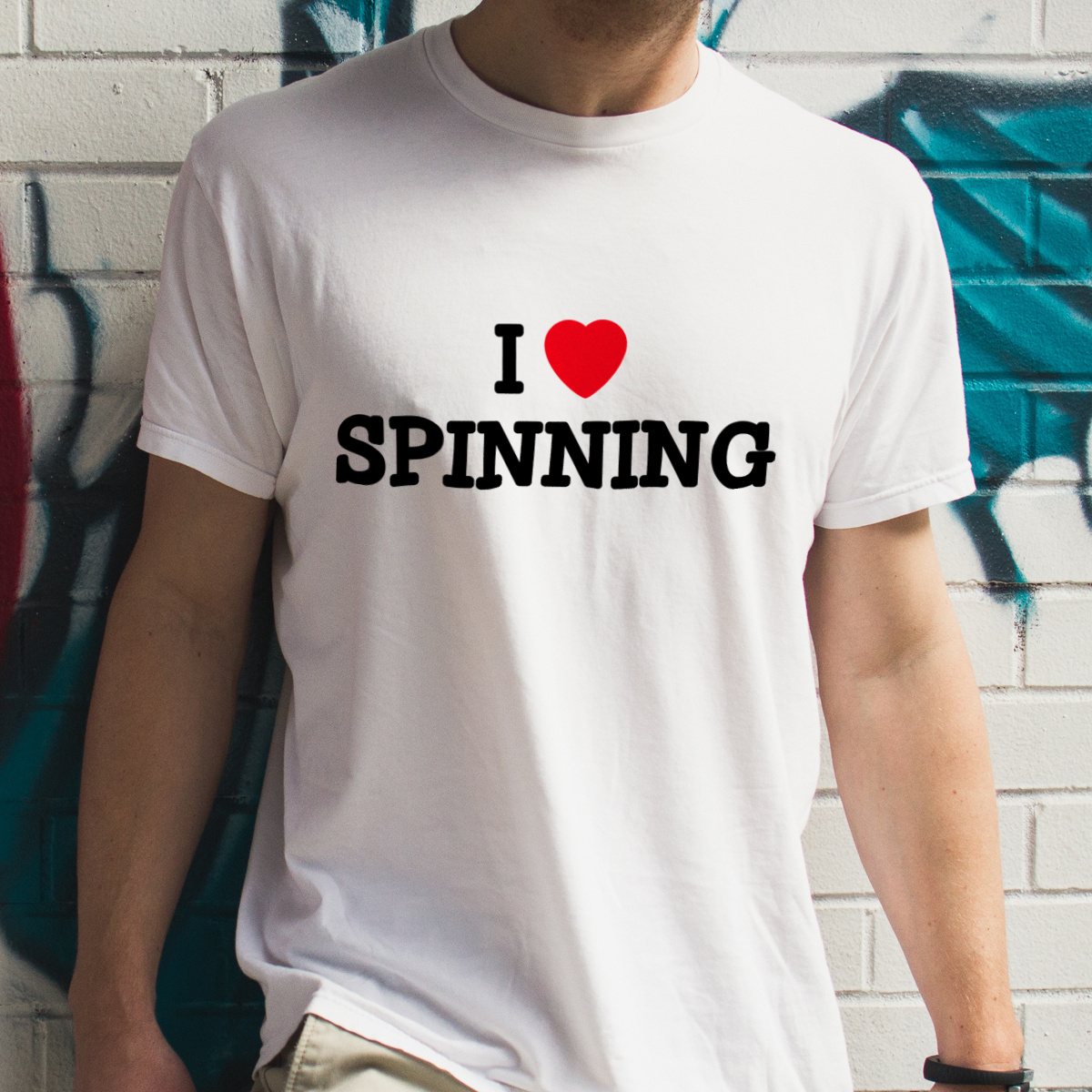 I Love Spinning - Męska Koszulka Biała