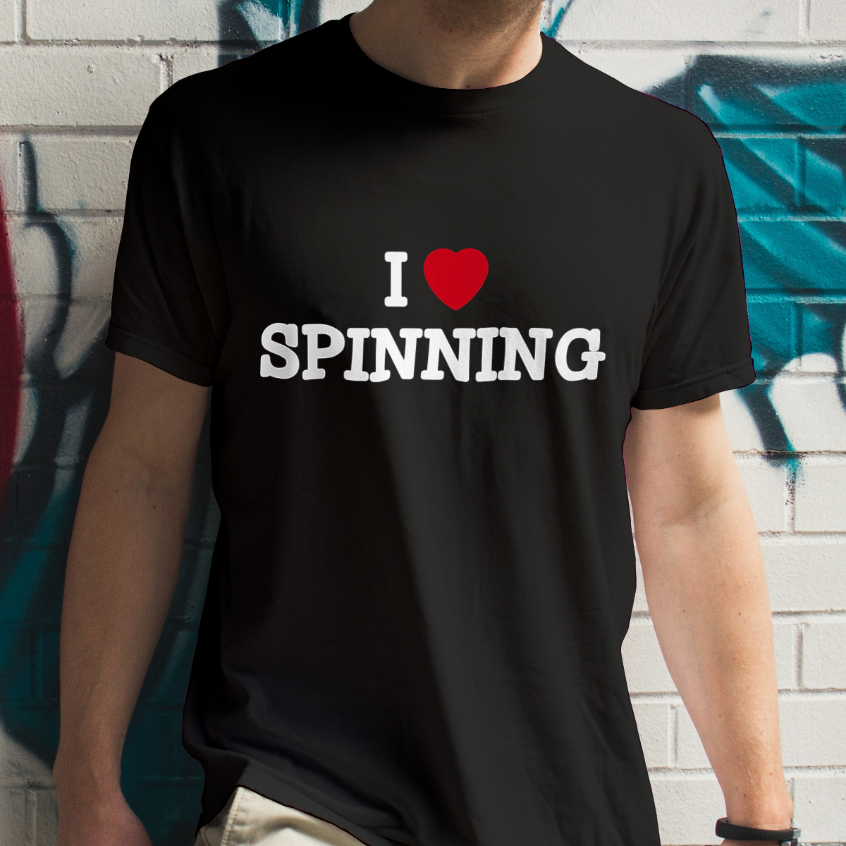 I Love Spinning - Męska Koszulka Czarna