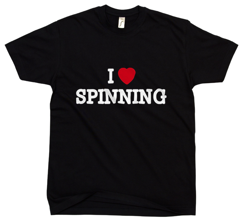 I Love Spinning - Męska Koszulka Czarna