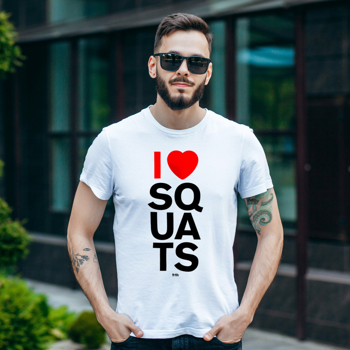 I Love Squats - Męska Koszulka Biała