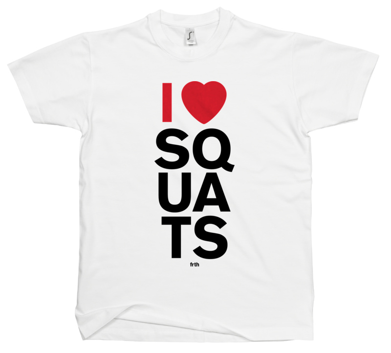 I Love Squats - Męska Koszulka Biała