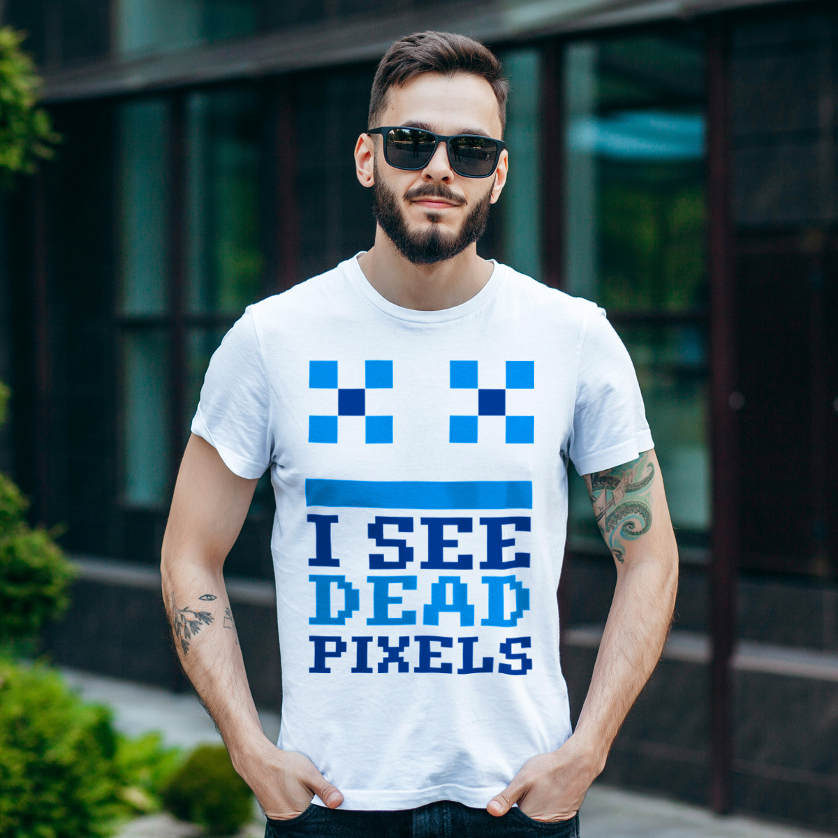 I See Dead Pixels - Męska Koszulka Biała